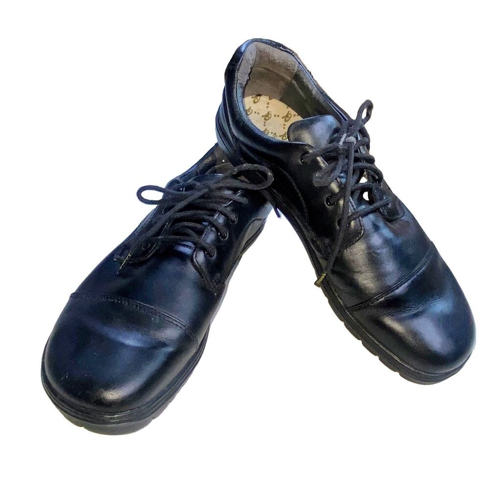 Lems Nine2Five Black Leather Dress Oxford Shoes Round Toe EU 43 US M 10/W11.5-12
